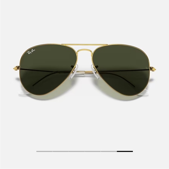 Ray-Ban RB 3025 Aviator Large Gold Metal with Green Lenses - Picture 4 of 7